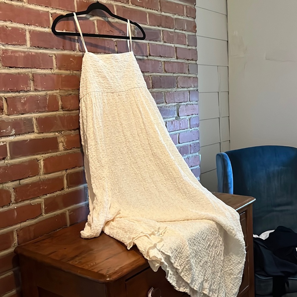 Mango Maxi Dress - cream colored, beautiful texture